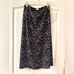 Black midi animal print skirt